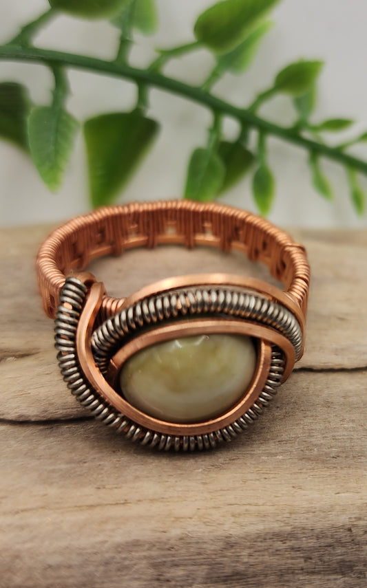 Deep Forest Dream Vintage Bronze Wire Wrapped Ring