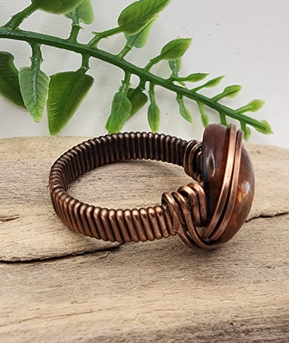 Solar Spark Vintage Bronze Wire Wrapped Ring