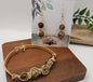 Elegant Gold Wire Bracelet & Earrings Set – Brown & Beige Beads