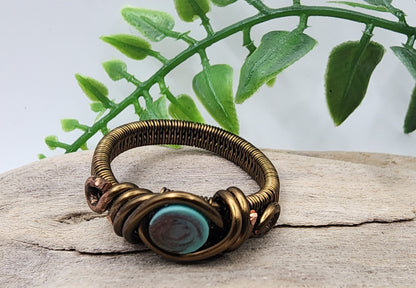 Evergreen Aura Vintage Bronze Wire Wrapped Ring