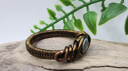 Evergreen Aura Vintage Bronze Wire Wrapped Ring
