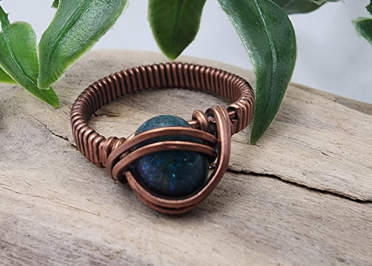 Seaside Escape Vintage Bronze Wire Wrapped Ring