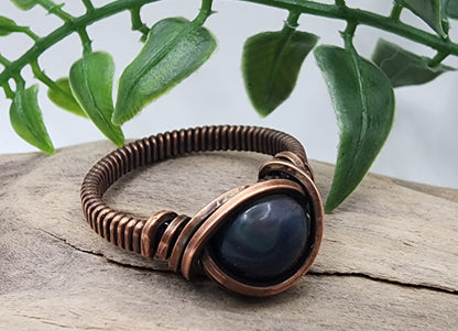 Rustic Twilight Vintage Bronze Wire Wrapped Ring