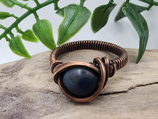 Rustic Twilight Vintage Bronze Wire Wrapped Ring