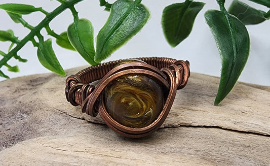 Desert Sands Vintage Bronze Wire Wrapped Ring