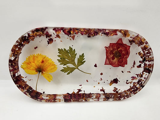 Romantic Rose Petals Resin Vanity Tray